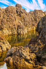 The bay with smooth water