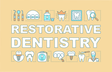 Restorative dentistry word concepts banner