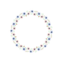 Autumn Flower Brushes Wreath Frame Pattern