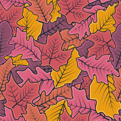 Naklejka na ściany i meble Autumn Maple Leaf Seamless Pattern background