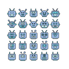 robot head avatar icons