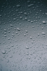 water drops on a metal surface