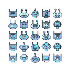 robot head avatar icons