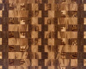 Closeup of wooden mosaic.