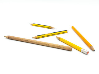 Group of pencils on a white background