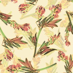 Field flowers seamless pattern