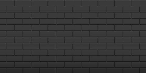 Black brick wall texture. Vector illustration. EPS 10