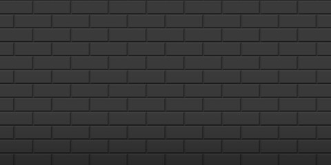 Black brick wall texture. Vector illustration. EPS 10