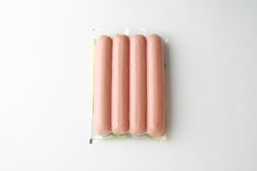 delicious sausages packed in plastic