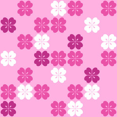 Japanese Pink Flower Seamless Pattern