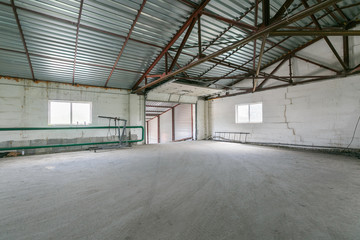 Interior of empty warehouse