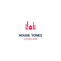 home logo that formed tone symbol, Home Music logo with Tone and Window design inspiration.