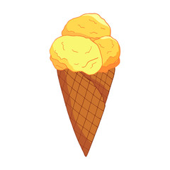 Hand drawn lemon ice cream.