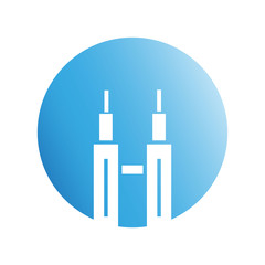 blue city building in circle shape