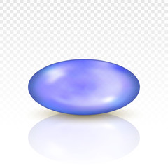Oil blue pill capsule . Vector illustration