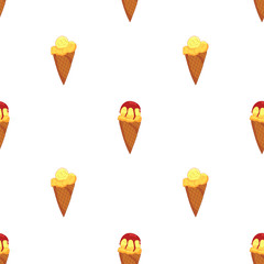 Lemon Ice cream seamless pattern