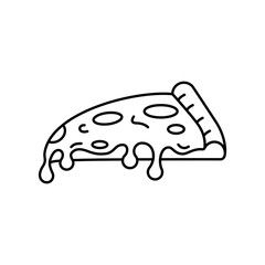 Icon Pizza isolated on white background. Food silhouette. Vector illustration