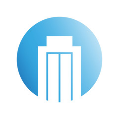 blue city building in circle shape