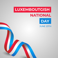 Obraz premium Happy Luxembourgish National Day Vector Template Design Illustration
