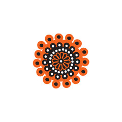 Aboriginal art dots painting icon logo design vector template