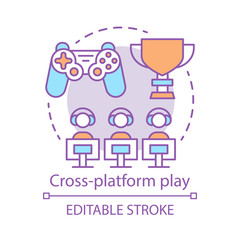 Cross platform play, cybersport concept icon