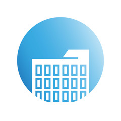blue city building in circle shape