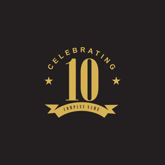 10th years celebrating anniversary badge template