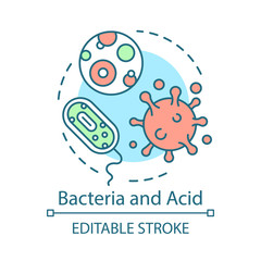 Bacteria and acid concept icon