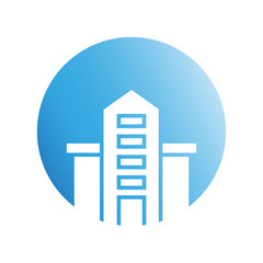 blue city building in circle shape