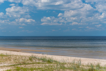 Wild Beach on a Partly Cloudy Day on the Baltic Sea Coast of Latvia