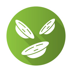 Orecchiette flat design long shadow glyph icon