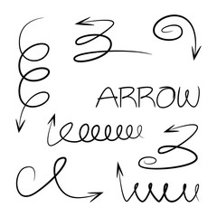 doodle and hand drawn arrows vector illustration