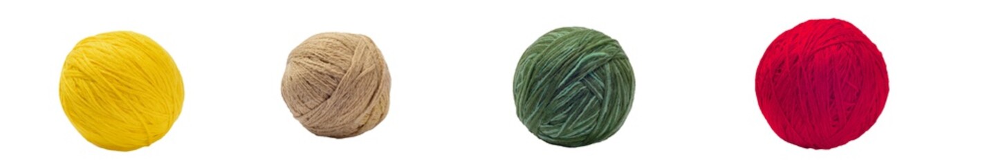 Yarn Balls Set. Isolated on White Background.