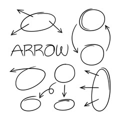 doodle and hand drawn arrows vector illustration