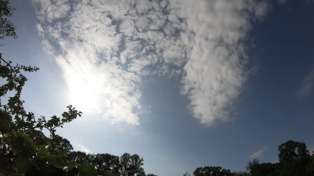 Timelapse clouds in the sky.Timelapse sun and clouds