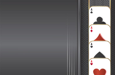 Metal background.Playing aces of all stripes.Playing cards