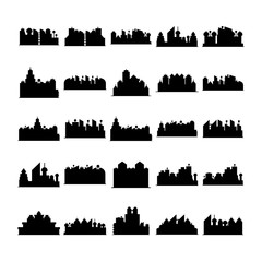 Naklejka premium city skyline silhouette vector illustration