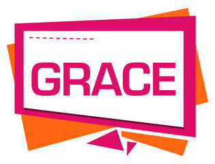 Grace Pink Orange Squares Triangles Text 