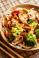 Asian Stir-Fry Vegetables On Udon Noodles