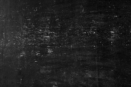 Blank front Real black chalkboard background texture in college concept for back to school kid wallpaper for create white chalk text draw graphic. Empty old back wall education blackboard.