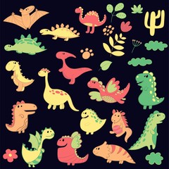 Funny cartoon dino collection