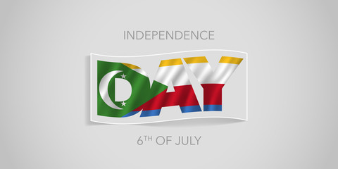 Comoros happy independence day vector banner, greeting card.