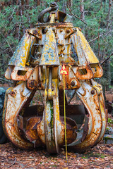Lifting machine used for cleaning debris and radioactive, highly contaminated fallout in Chernobyl...