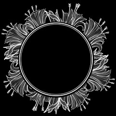 Floral frame with flowers and place for text.