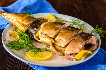 baked mackerel with lemon