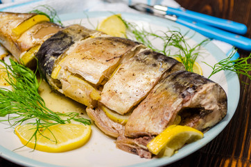 baked mackerel with lemon