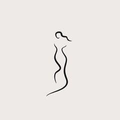 silhouette of a woman smoke line illustration vector