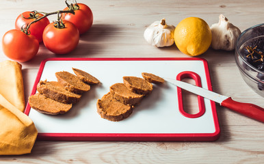 Vegan food ready to cook. Seitan is similar to meat but vegan
