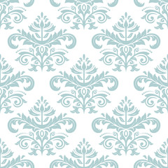 Orient vector classic light blue pattern. Seamless abstract background with vintage elements. Orient background. Ornament for wallpaper and packaging