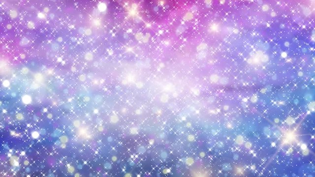 Galaxy background and pastel color.The unicorn in pastel sky with rainbow. Pastel clouds and sky with bokeh . Cute bright candy background . Fantasy Animation Background.